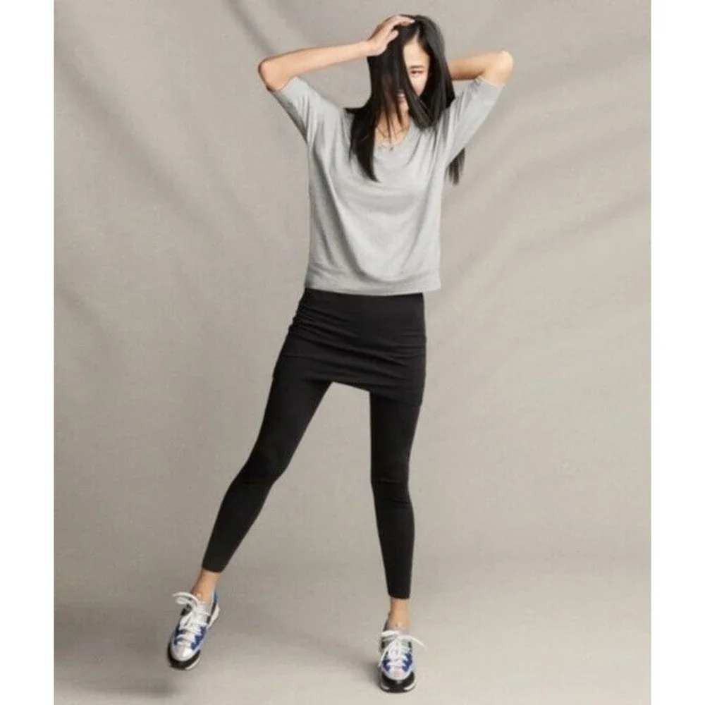 Cabi Black Skort Leggings Sz S #3399 Tulip Layered Skirt Leggings Basic Minimal
